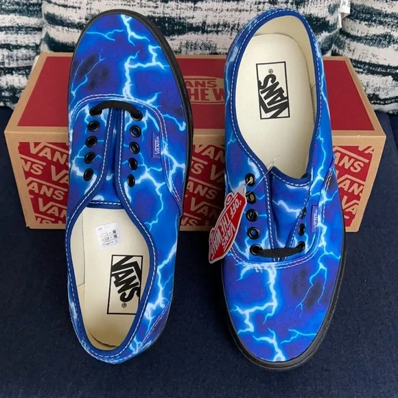 Vans Authentic Lightning Black/Blue MENS - Picture 13 of 16